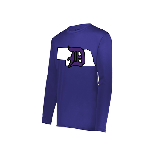 [222822.747.XS-LOGO1] Men's LS Smooth Sport Shirt (Adult XS, Purple, Logo 1)