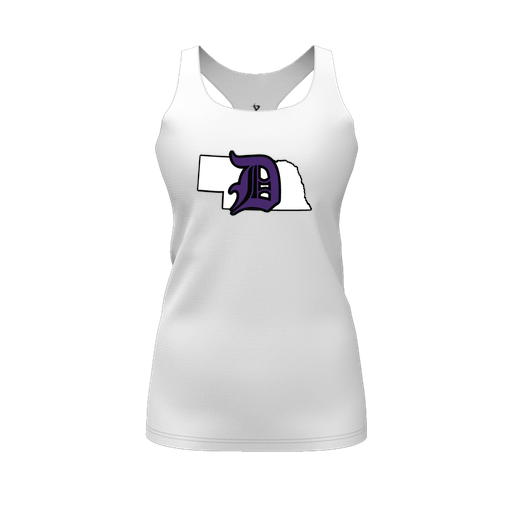 [CUS-DFW-RCBK-PER-WHT-FYS-LOGO1] Racerback Tank Top (Female Youth S, White, Logo 1)