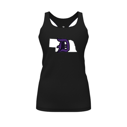 [FT0TRBBK-FYS-LOGO1] Decker Racerback Tank Top (Female Youth S, Black, Logo 1)