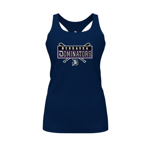[CUS-DFW-RCBK-PER-NVY-FYS-LOGO2] Racerback Tank Top (Female Youth S, Navy, Logo 2)