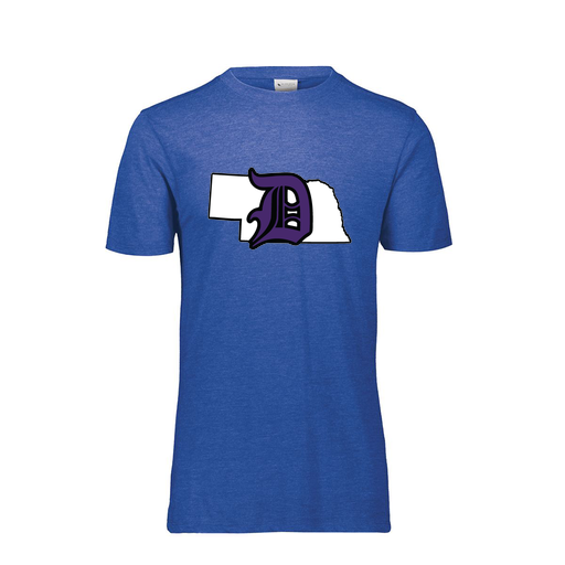 [FTSCUBRY-YS-LOGO1] Decker Youth Tri-Blend T-Shirt - Short Sleeve (Youth S, Royal, Logo 1)