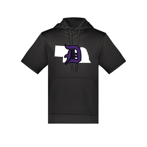 [6871.080.S-LOGO1] Men's Dri Fit Short Sleeve Hoodie (Adult S, Black, Logo 1)