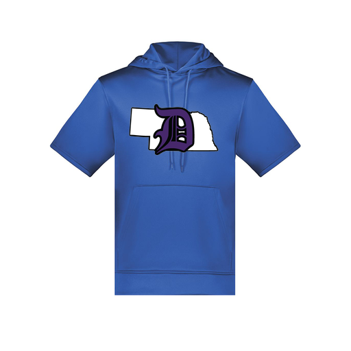 [6871.060.S-LOGO1] Men's Dri Fit Short Sleeve Hoodie (Adult S, Royal, Logo 1)