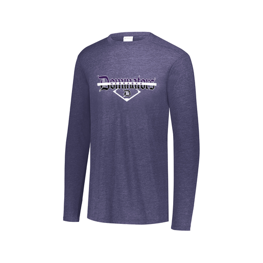 [FTLCUBNV-AXS-LOGO3] Decker Men's Tri-Blend T-Shirt - Long Sleeve (Adult XS, Navy, Logo 3)