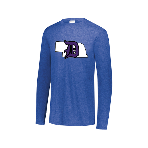 [FTLCUBRY-AXS-LOGO1] Decker Men's Tri-Blend T-Shirt - Long Sleeve (Adult XS, Royal, Logo 1)