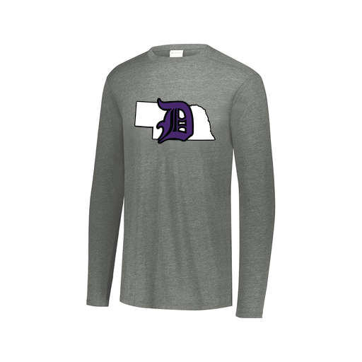 [FTLCUBGY-AXS-LOGO1] Decker Men's Tri-Blend T-Shirt - Long Sleeve (Adult XS, Gray, Logo 1)