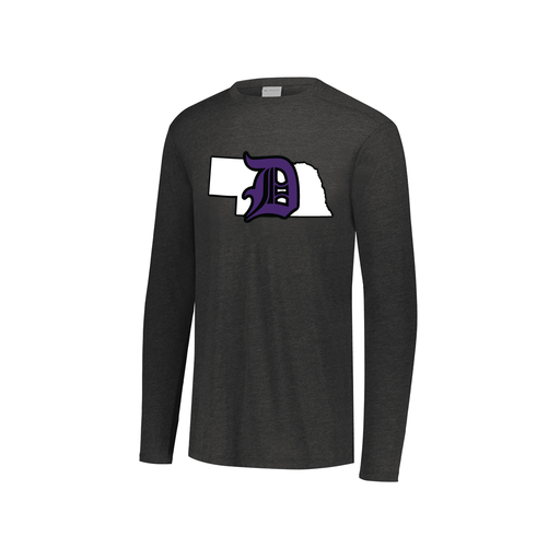 [FTLCUBBK-YS-LOGO1] Decker Youth Tri-Blend T-Shirt - Long Sleeve (Youth S, Black, Logo 1)