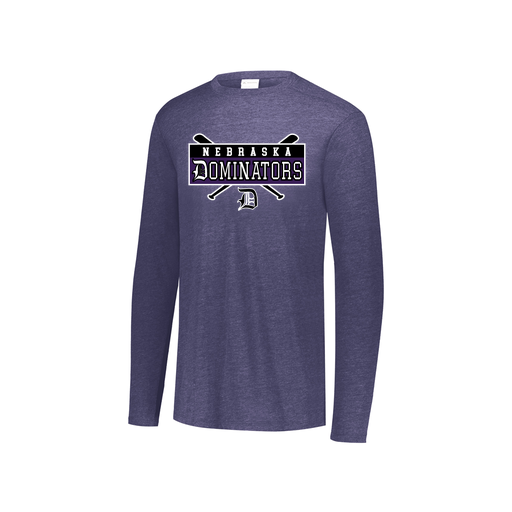 [FTLCUBNV-YS-LOGO2] Decker Youth Tri-Blend T-Shirt - Long Sleeve (Youth S, Navy, Logo 2)