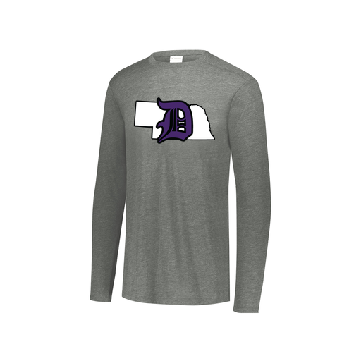 [FTLCUBGY-YS-LOGO1] Decker Youth Tri-Blend T-Shirt - Long Sleeve (Youth S, Gray, Logo 1)