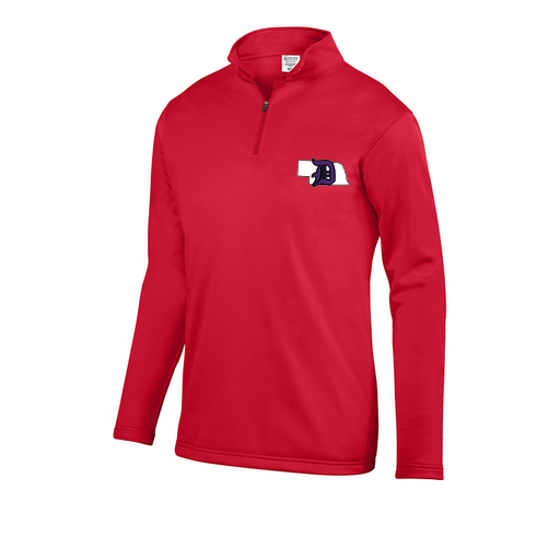 [FOLQFFRD-YS-LOGO1] Decker Youth FlexFleece 1/4 Zip (Youth S, Red, Logo 1)