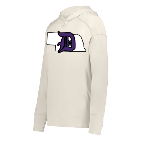 [222798-WHT-FAXS-LOGO1] Ladies Ventura Thin Knit Hoodie (Female Adult XS, White, Logo 1)