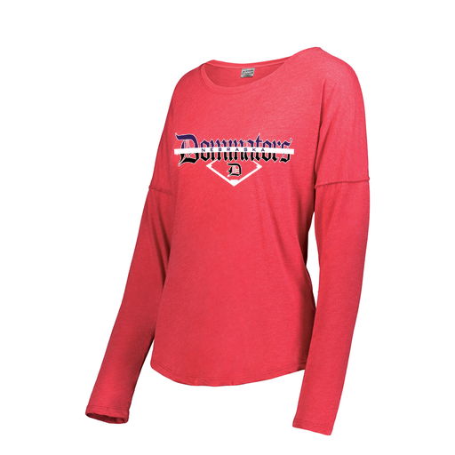 [FTLCUBRD-FAXS-LOGO3] Decker Women's Tri-Blend T-Shirt - Long Sleeve (Female Adult XS, Red, Logo 3)